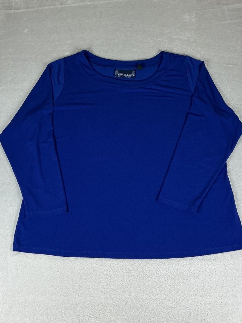 Susan Graver/Style Women's Blue Top Long Sleeve Size 2X Made in USA.